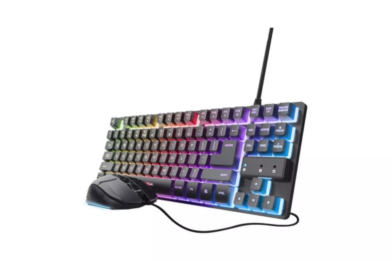 Teclado Gaming Trust GXT 798 Thado Mecánico Tenkeyless RGB + Ratón Felox 6400DPI Negro
