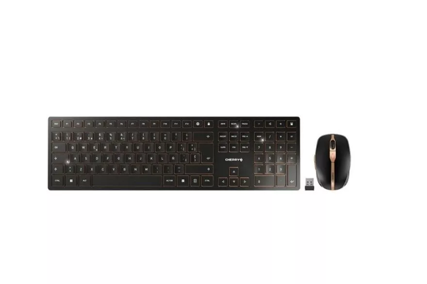 Teclado inalámbrico Cherry DW 9100 Slim QWERTY Español Bluetooth USB-C Negro con ratón