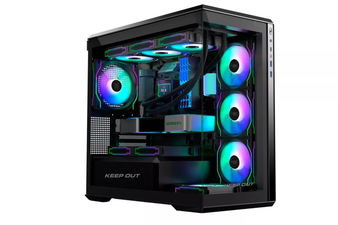 Caja PC Gaming KeepOut XC-905 PRO+ ARGB Cristal Templado Micro ATX/ITX Fuente Incluida