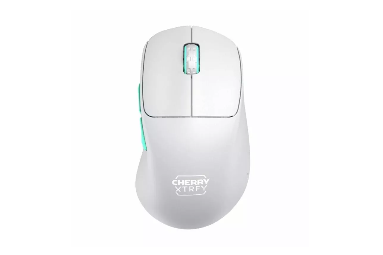 Ratón Gaming Cherry XTRFY M64 Wireless 26000DPI 53g Azul Turquesa Blanco