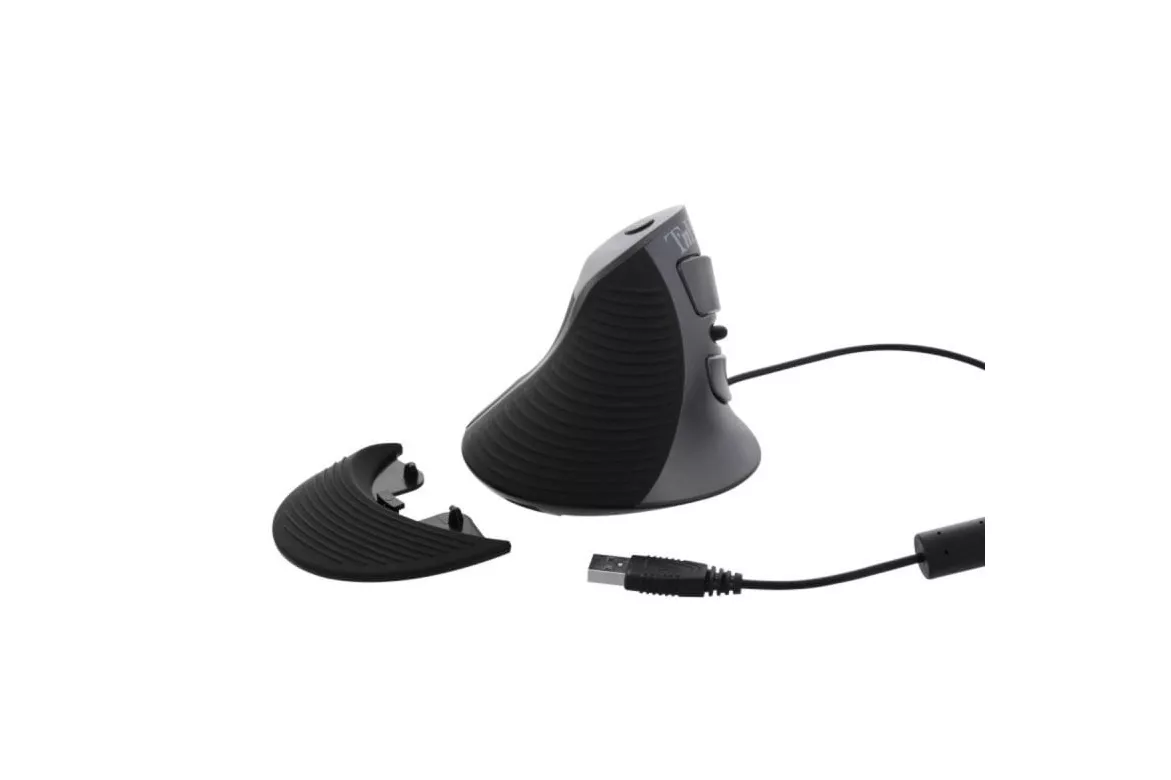 Ratón T'nB MUERGOV ergonómico vertical con cable retroiluminación 1600 DPI negro
