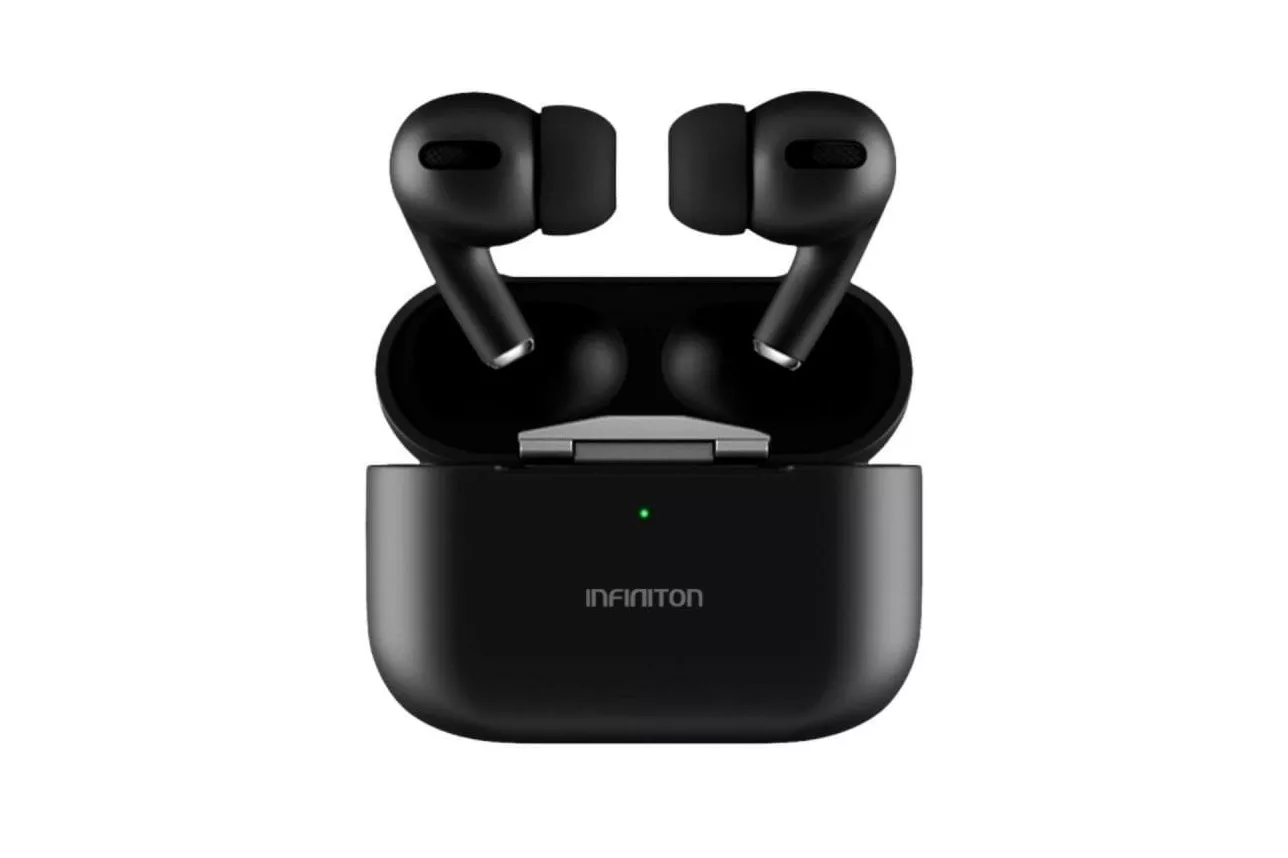 Auricular Infiniton BE60 Inalámbrico Cancelación Activa de Ruido ANC Bluetooth 5h Carga Inalámbrica Negro