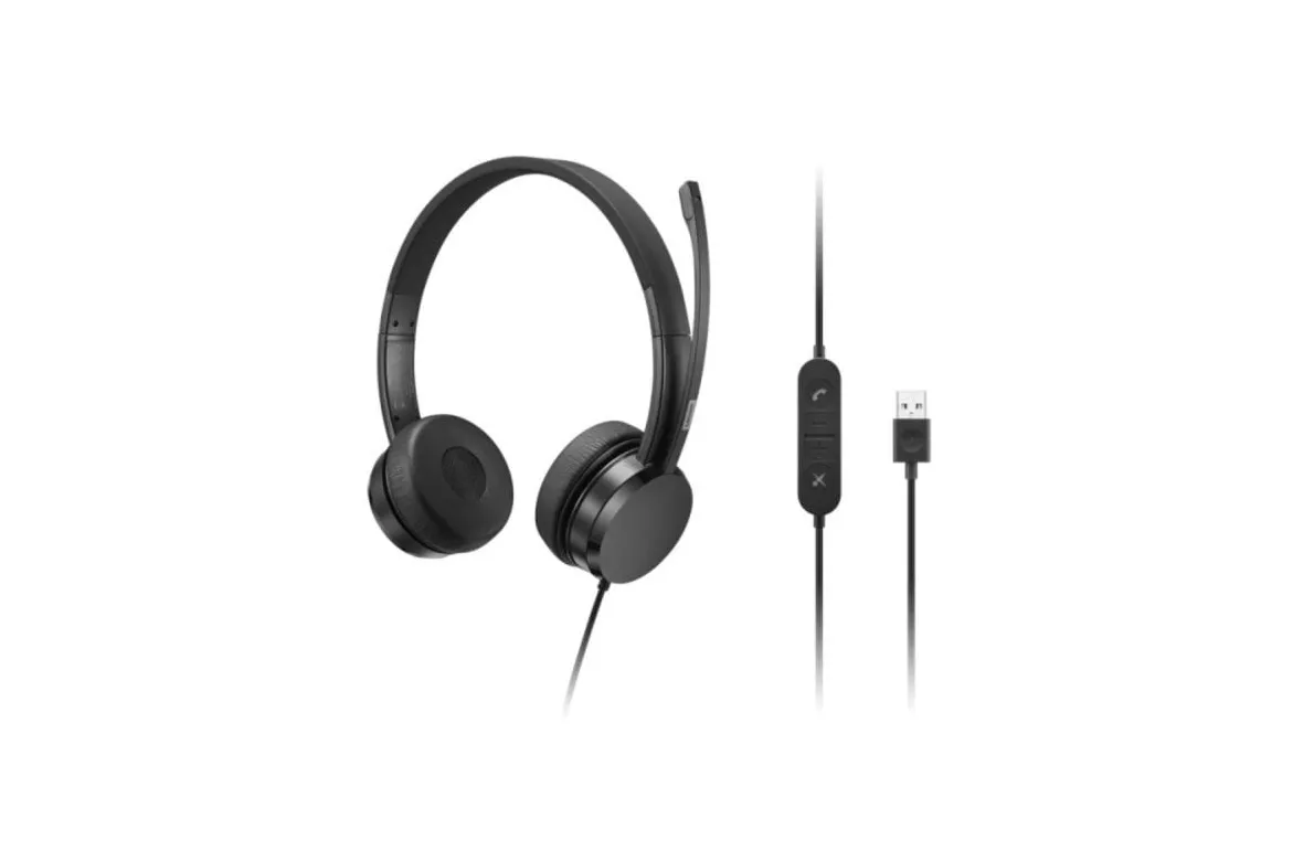 Auricular Lenovo 4XD1K18260 Supraaural USB Tipo A Micrófono Boom Negro 1,8m 149g