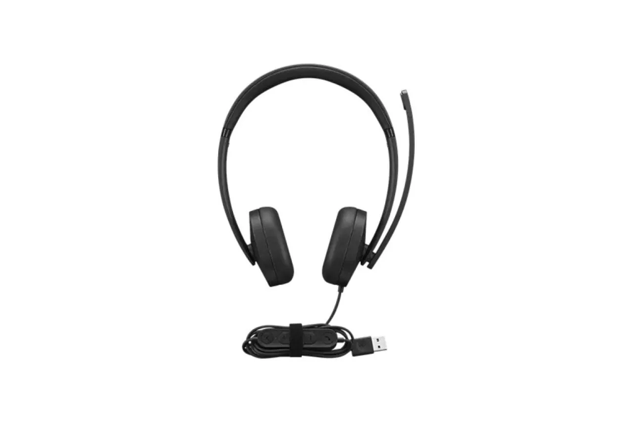Auricular Lenovo 4XD1P83425 USB tipo A Alámbrico, Circumaural, Micrófono Boom, Negro