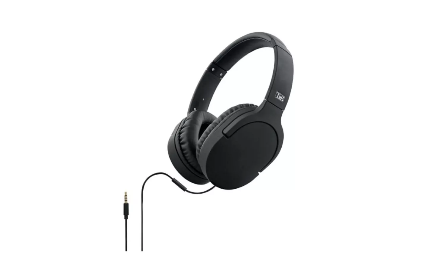 Auricular T'nB TRAVEL 2 plegable negro circumaural con micrófono y cable desmontable 1,2m