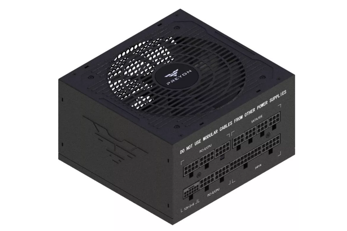 Fuente de Alimentación PREYON 1000W Certificación 80 PLUS Gold Eagle Power Gaming Modular ATX3.1 PCI-E 5.1