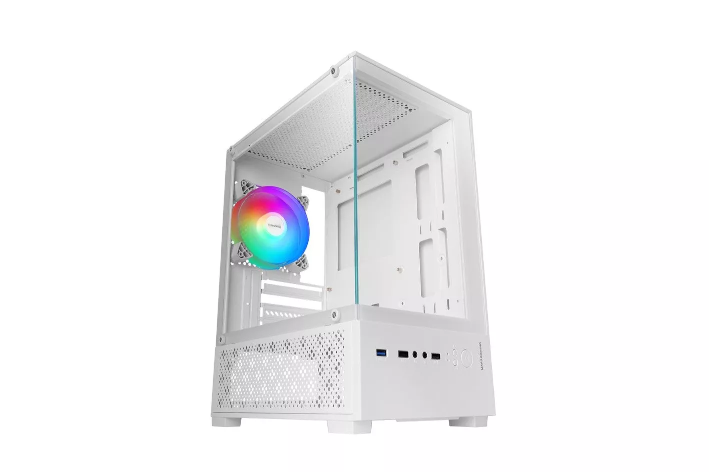 Mars Gaming Mc-se2 Caja Gaming Microatx Cristal Templado Ventilador Frgb 120mm Doble Cámara Blanco