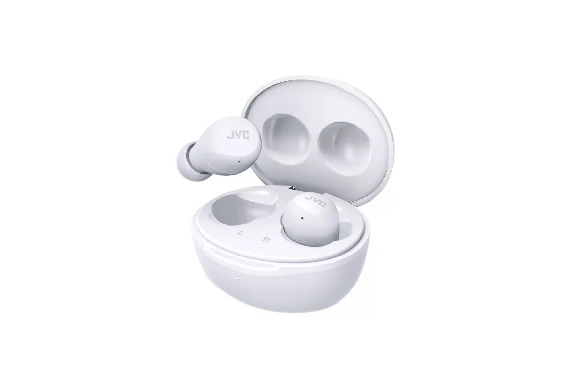 Auriculares JVC inalámbricos Bluetooth TWS control táctil batería 23h IPX4 blancos