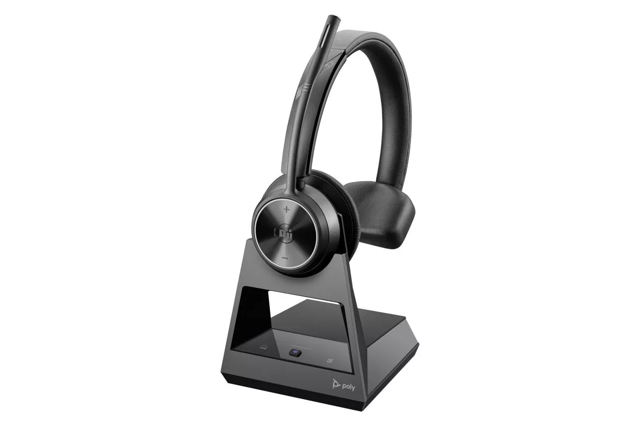 Auriculares Poly inalámbricos DECT con Micrófono Retráctil y Larga Autonomía, Negro