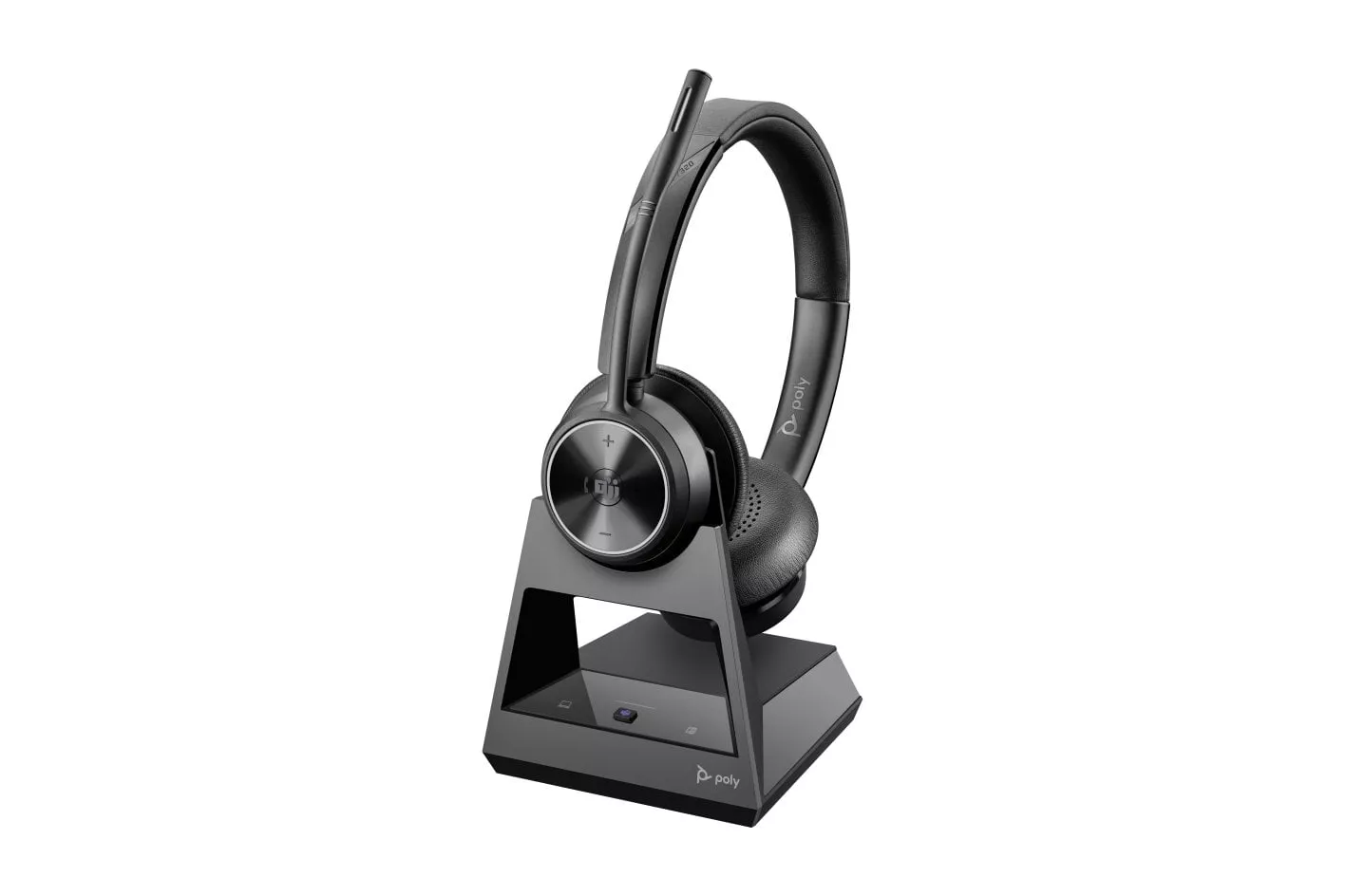 Auriculares Poly inalámbricos DECT estéreo con micrófono retractable y certificación Teams, negro