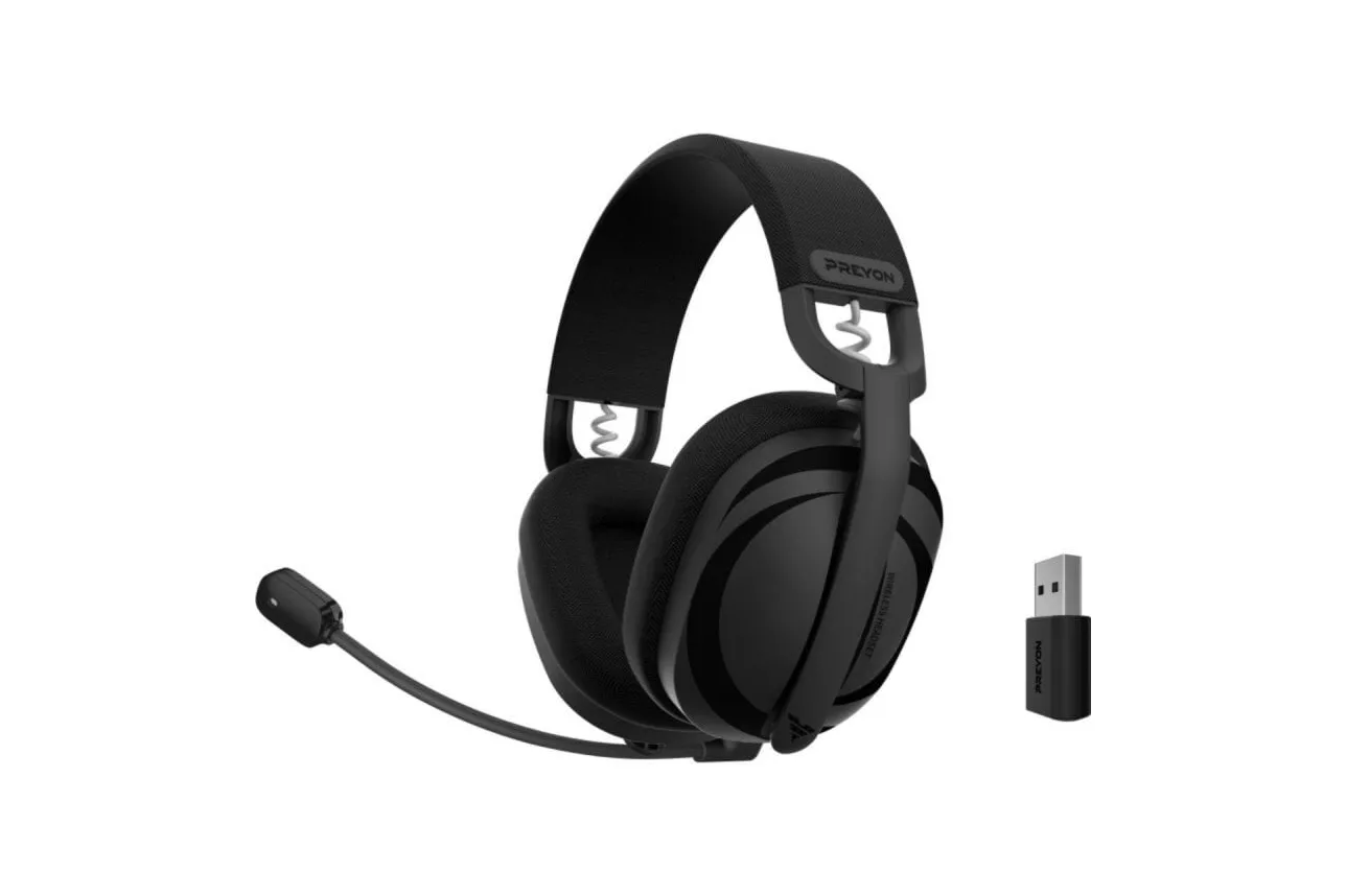 Auriculares Preyon inalámbricos Bluetooth 5.2 y Wireless 2.4 GHz con Cancelación de Ruido y micrófono desmontable