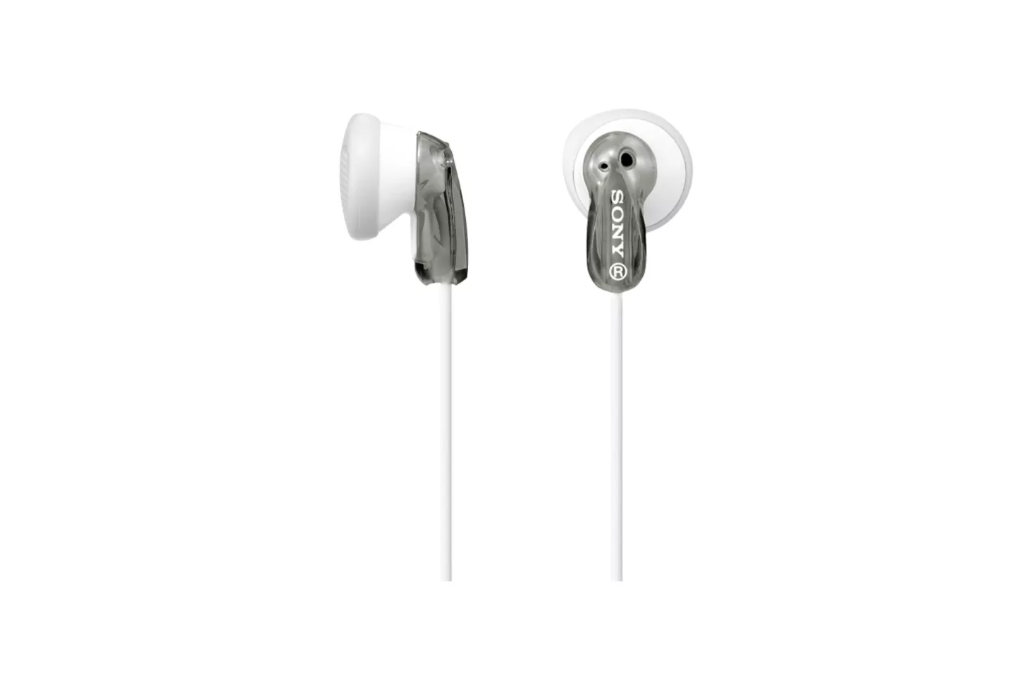 Auriculares Sony con cable, graves potentes, intraurales, gris y blanco, sin micrófono