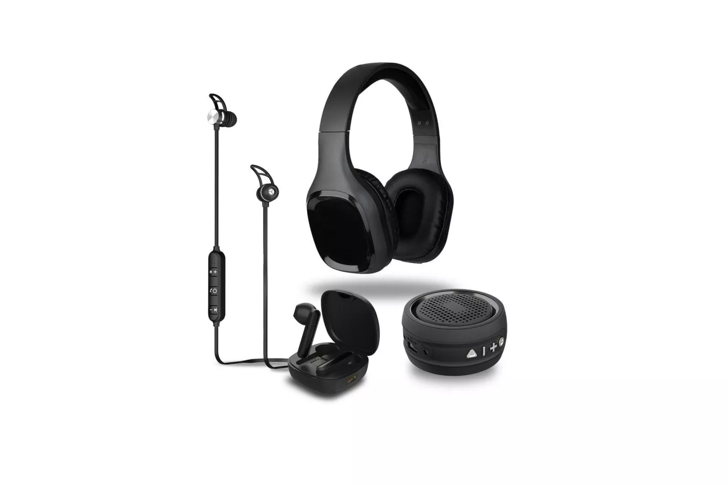 Auriculares Denver inalámbricos Bluetooth 5.0 diadema IPX4 negros con micrófono integrado