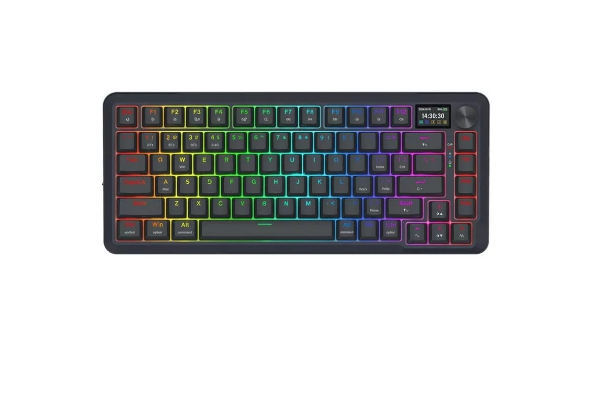 Teclado Redragon K708-RGB-PRO 81 Teclas OLED Gasket RGB Hot-Swap Bluetooth/2.4G/Cable