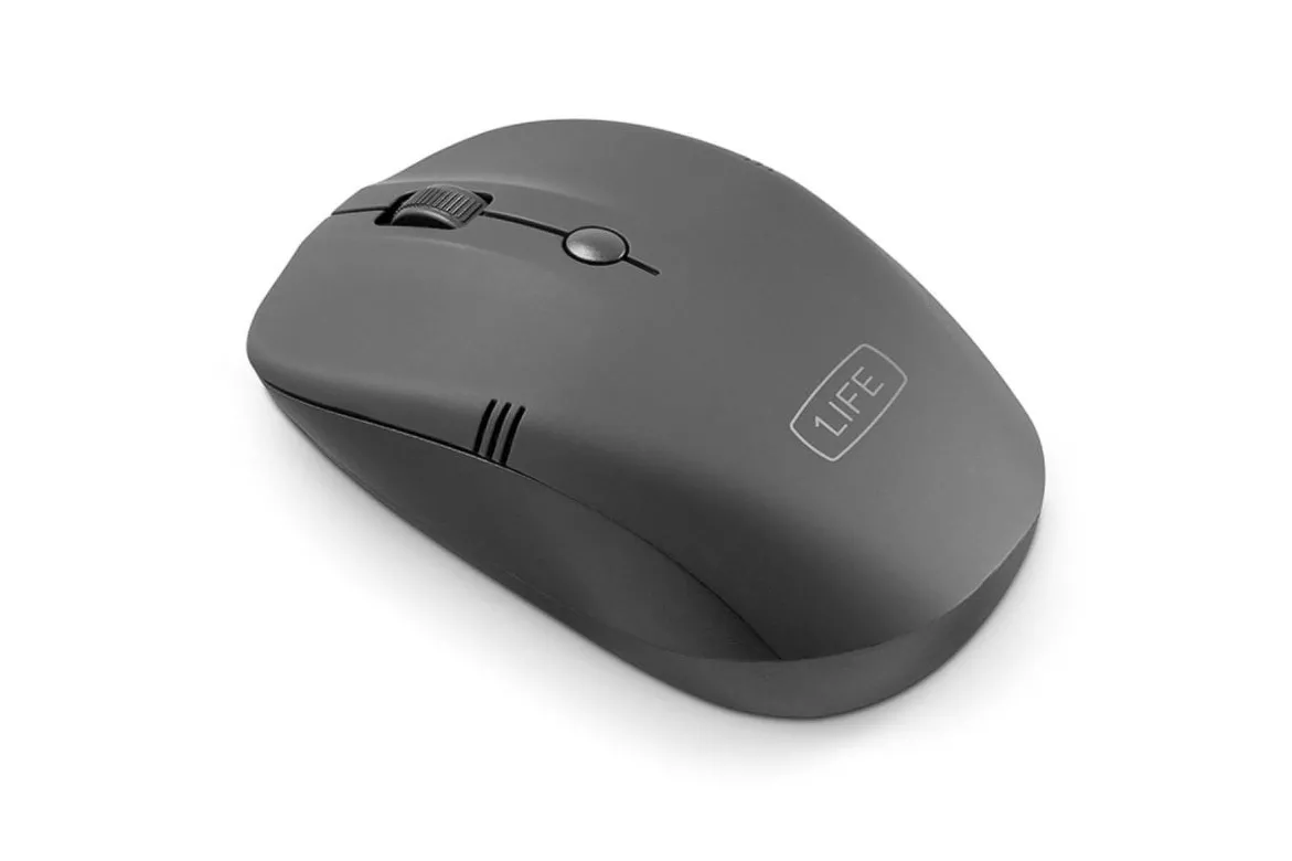 Ratón 1Life inalámbrico 1600 DPI ajuste de sensibilidad óptico negro ligero