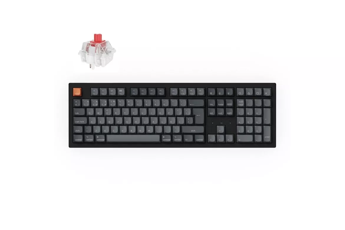 Keychron K10 Max QMK Teclado Mecánico Inalámbrico Bluetooth Multidispositivo Switch Red Gris