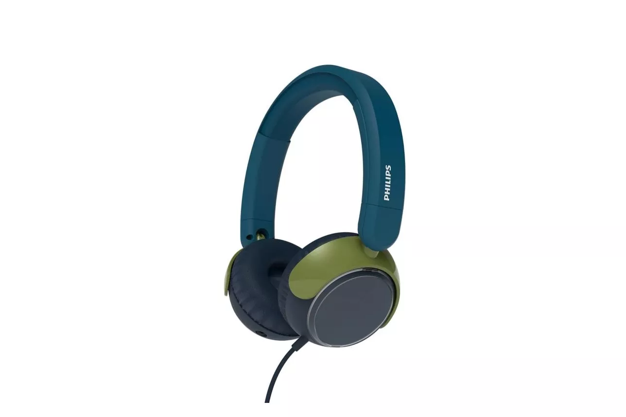 Auriculares Philips con cable, USB-C, micrófono integrado y colores Azul/Verde/Gris