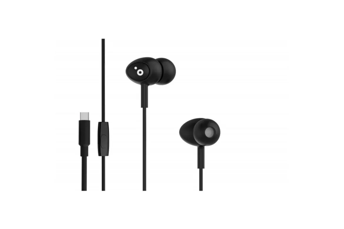 Auriculares Sunstech con cable USB-C, Micrófono, Estéreo, Negros