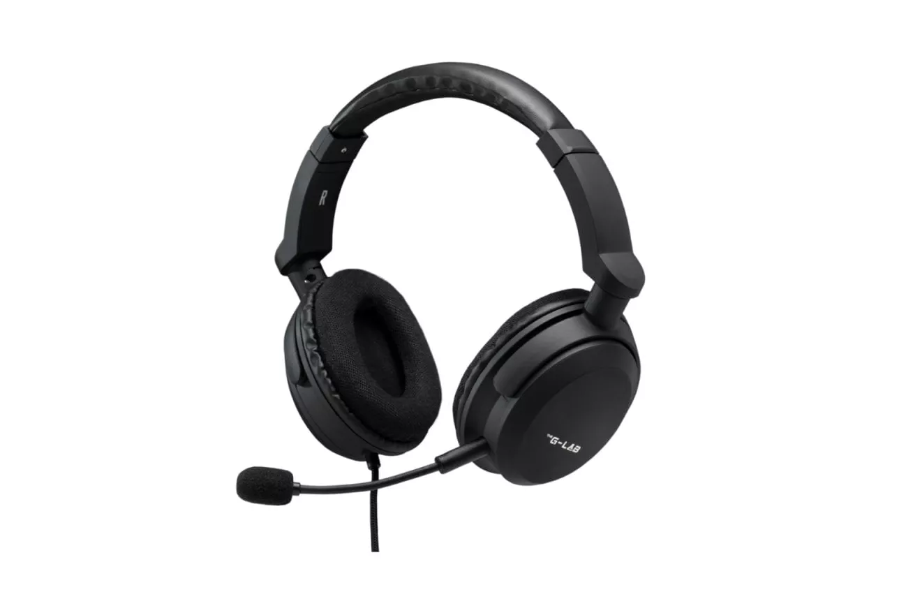 Auriculares The G-lab con cable, micrófono plegable y control de volumen en cable