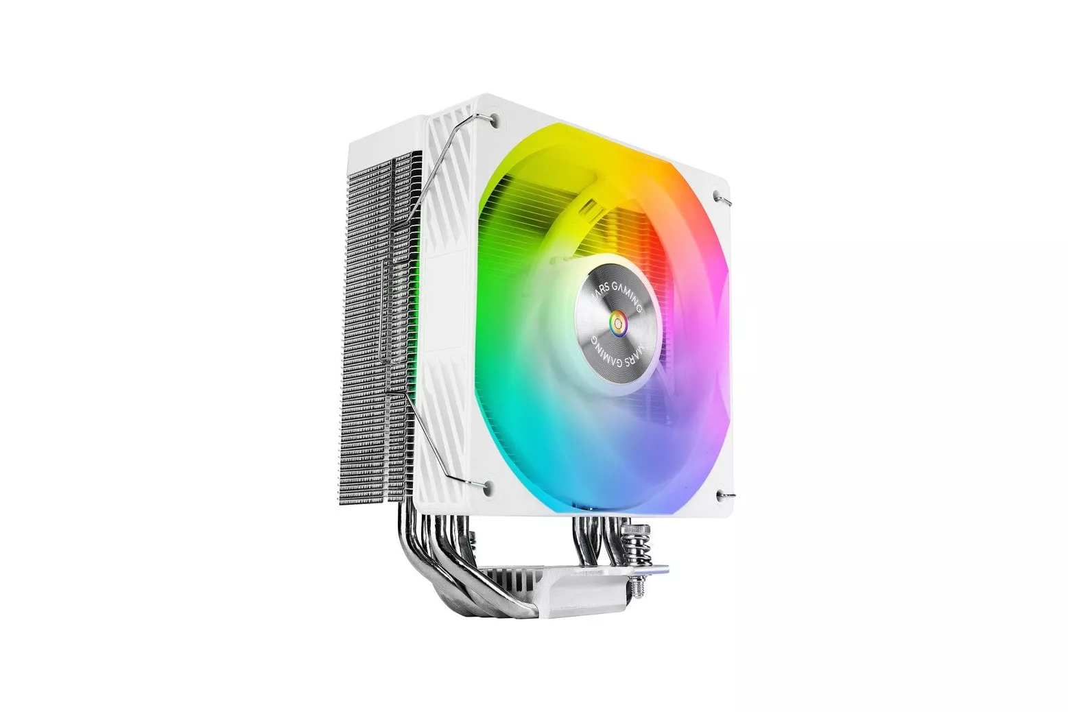 Mars Gaming Mcpu-x4argb Disipador Cpu 220w Tdp 4x Heatpipes Hct Ventilador Pwm Argb 120mm Blanco