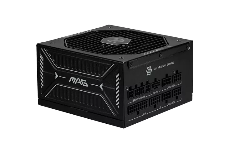 Fuente de Alimentación MSI 850W 80+ Gold MAG A850GLS PCIE5 Modular ATX FDB Fan