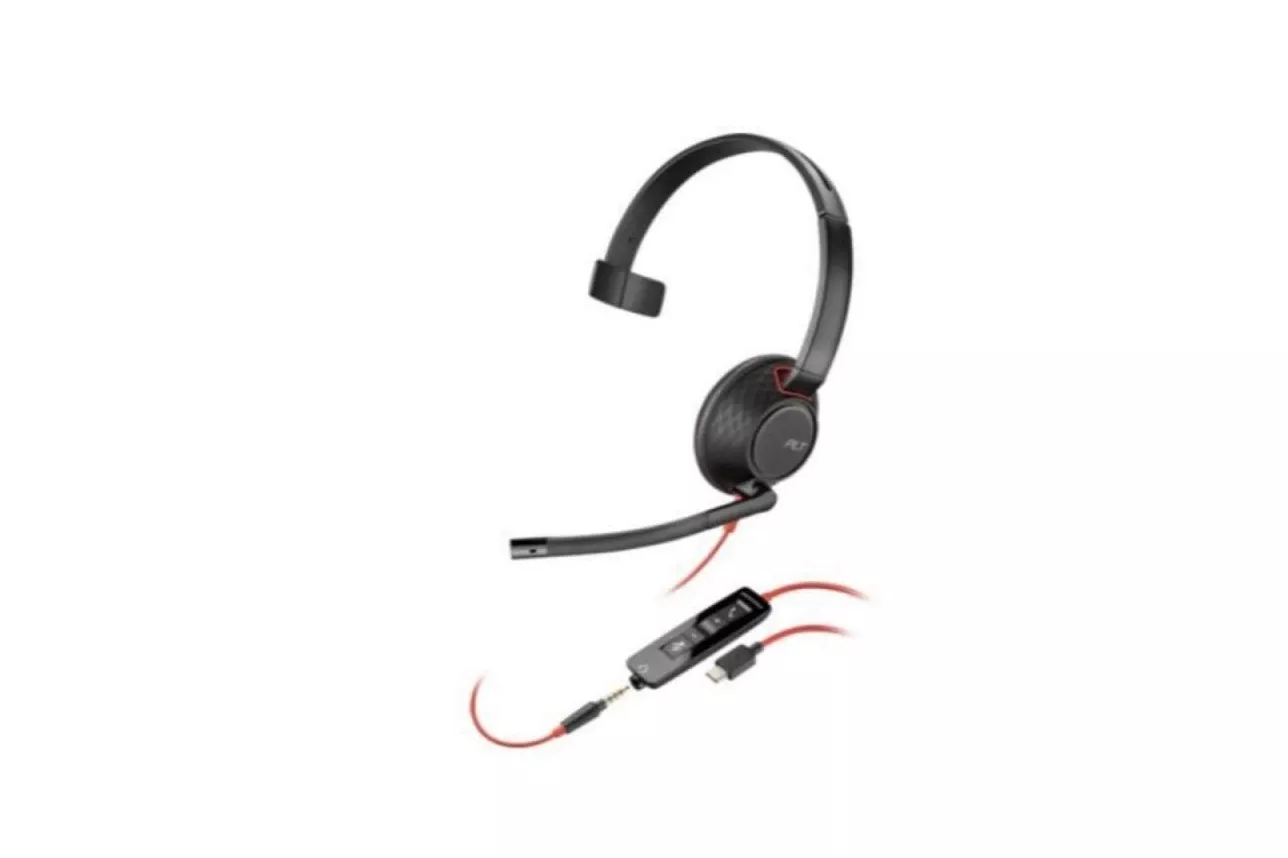 Auriculares Poly con cable USB-C, Cancelación de Ruido y Micrófono Boom Negro