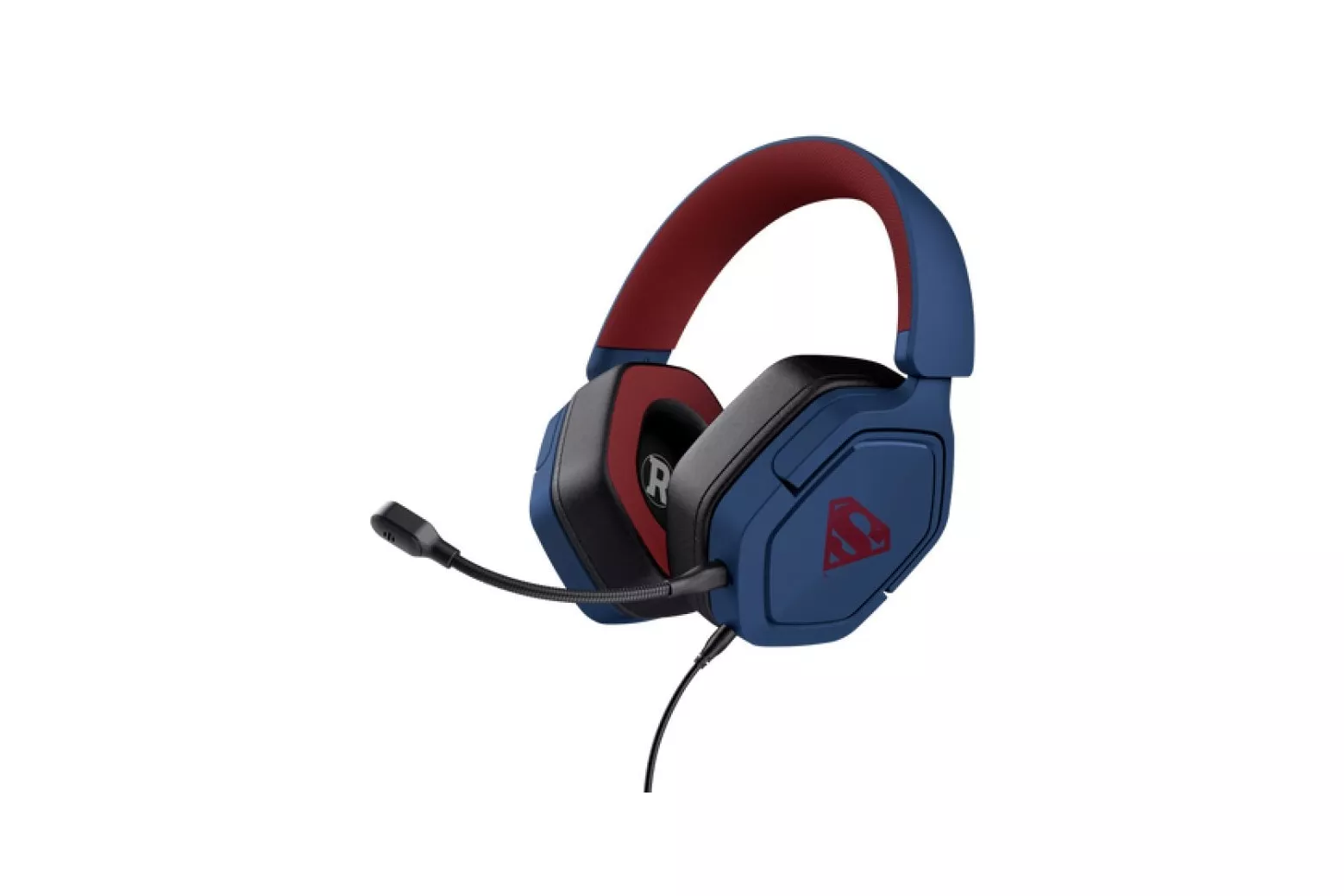 Auriculares Trust Carus Superman con cable multiplataforma micrófono extraíble azul/rojo
