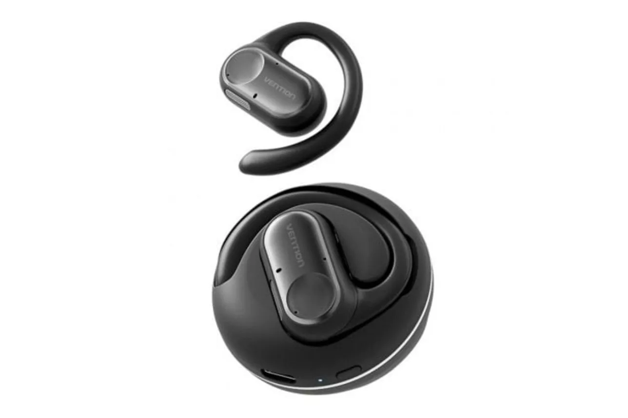 Auriculares Vention inalámbricos bluetooth 5.3 Open Ear OpenBeat O11 negros con estuche de carga