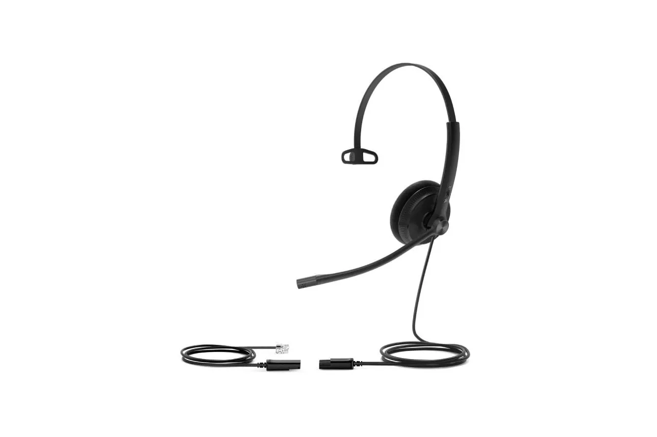 Auriculares Yealink con cable RJ9 y QD, Cancelación de Ruido, Micrófono Flexible