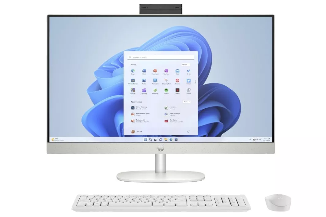 PC Sobremesa HP All-in-One 27 Ryzen 3 7320U 8GB 512GB SSD WiFi 6 Blanco