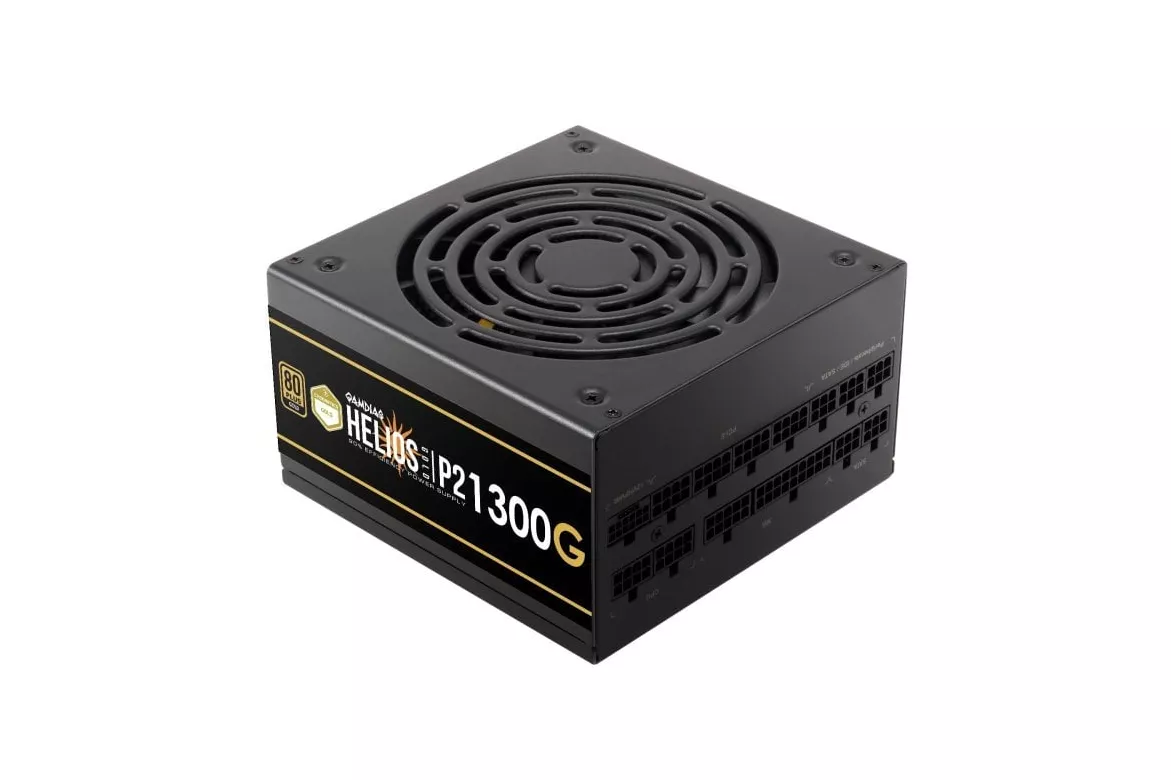 Fuente de Alimentación Gamdias 1300W Certificación Alta Eficiencia HELIOS P2-1300G Enfriamiento Silencioso