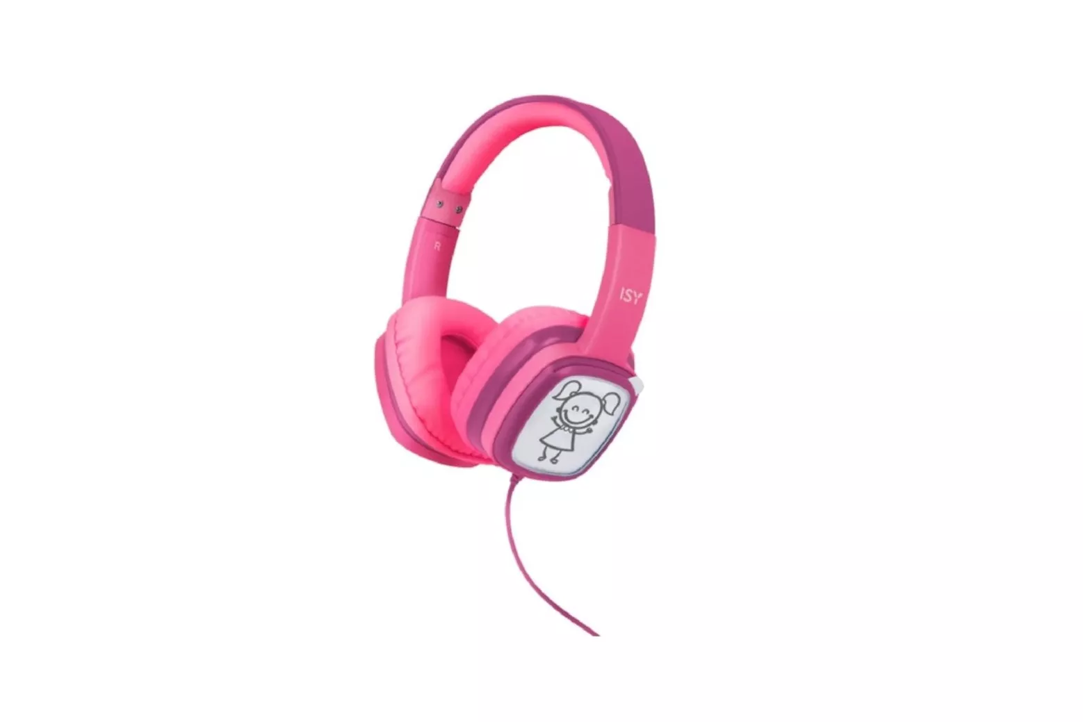 ISY Ihp-1001-pk Auriculares Infantiles con Cable Rosas