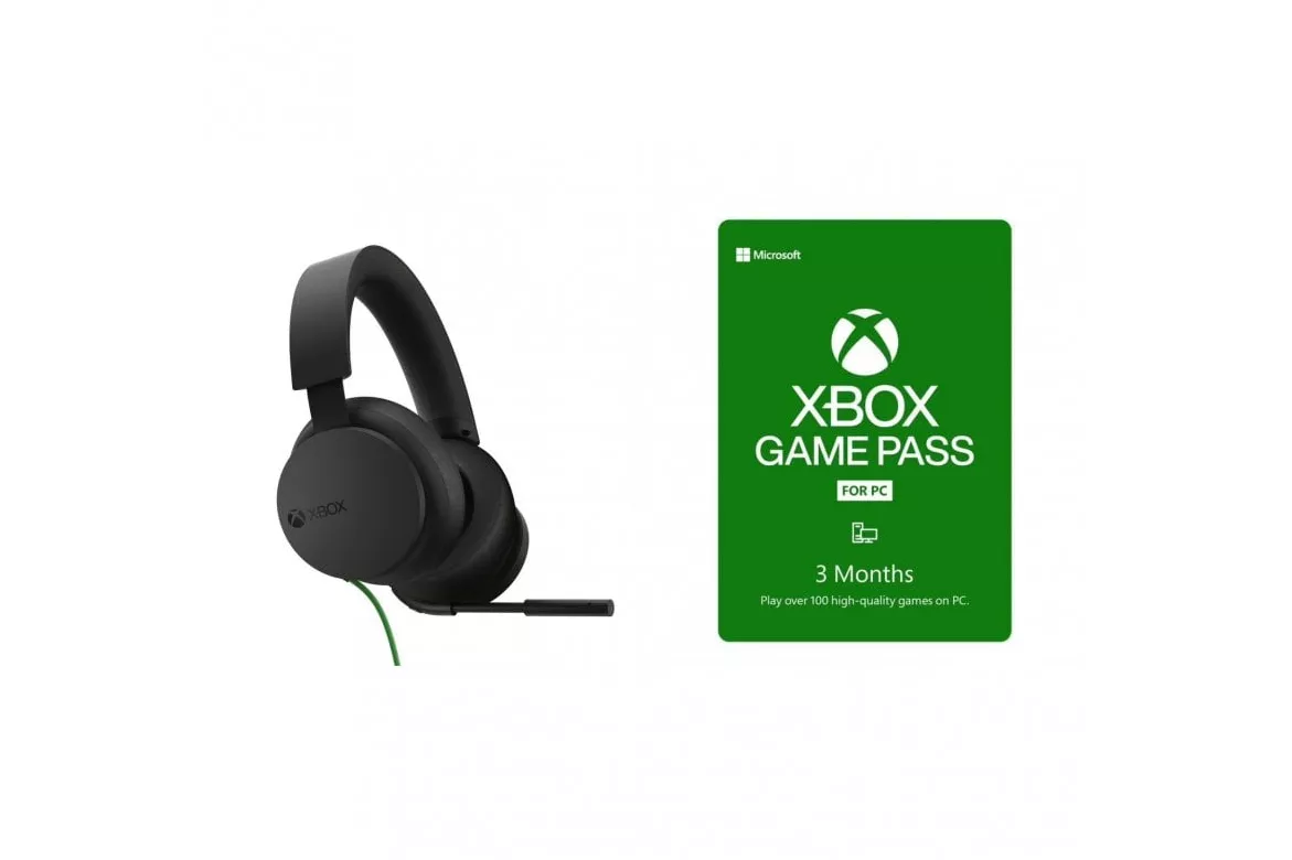 Microsoft Headset Xbox Auriculares Gaming + Game Pass PC 3 Meses Licencia Digital
