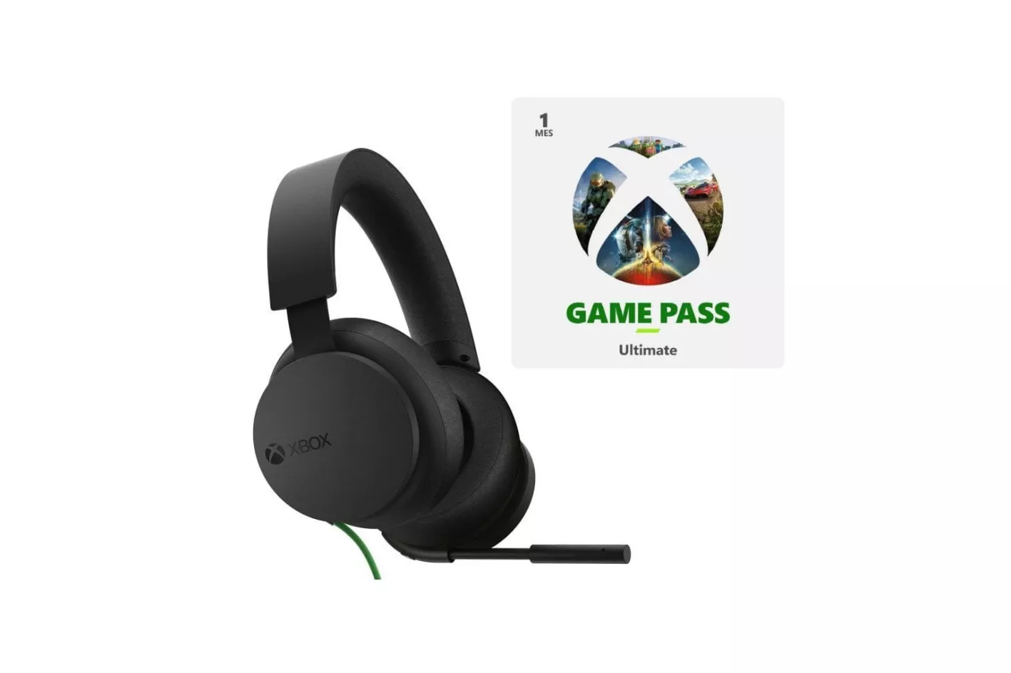 Microsoft Pack Headset Xbox Auriculares Gaming para Xbox Series X/S/One/PC + Game Pass Ultimate 1 Mes Licencia Digital