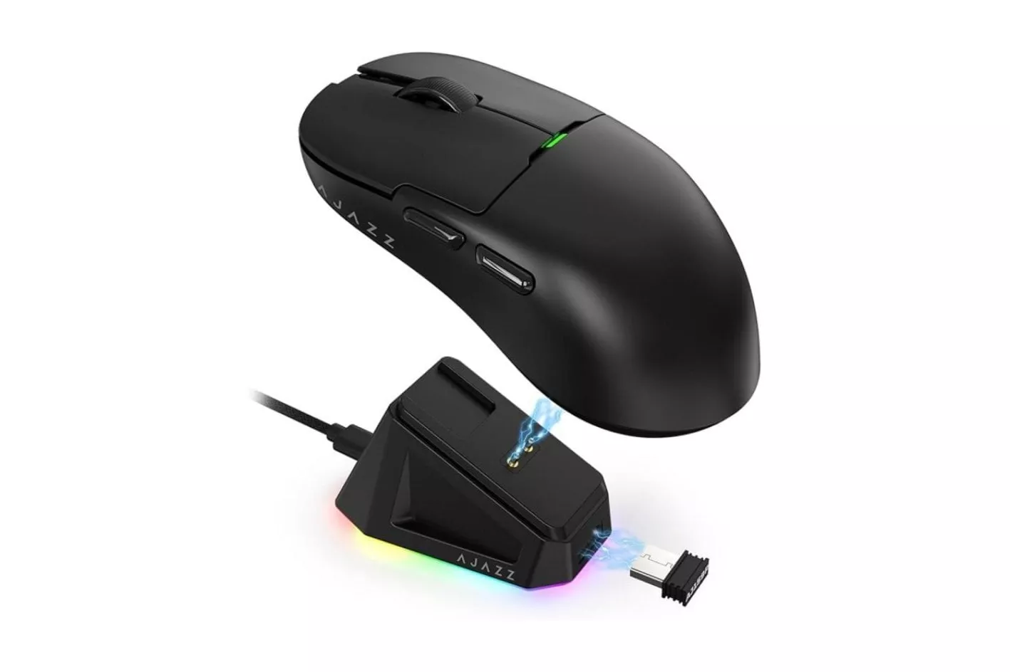 Ratón Ajazz inalámbrico 26000 DPI base de carga magnética ultraligero 56 g