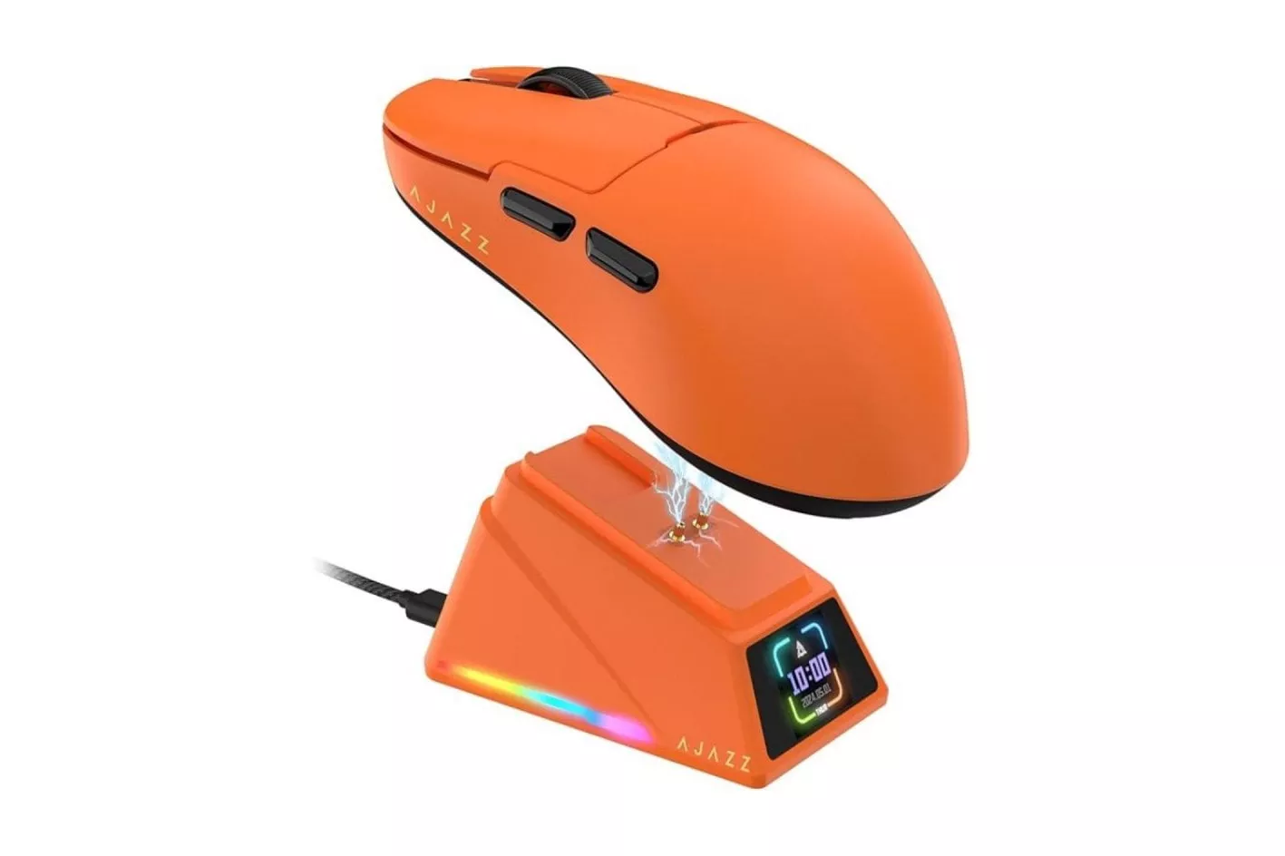 Ratón Ajazz inalámbrico 42000 DPI 8KHz Base magnética Pantalla Ultraligero 56g