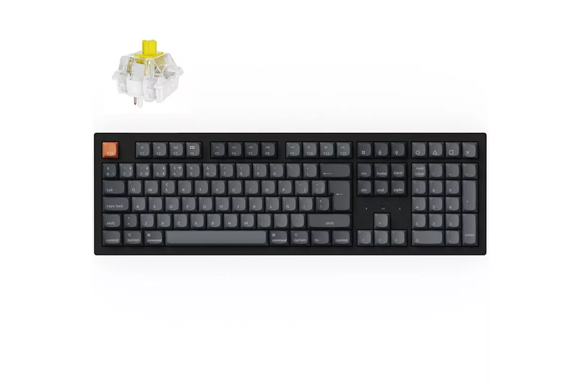 Teclado Keychron K10 Max ISO-ES RGB Max-Swappable Switch Blacklight Banana