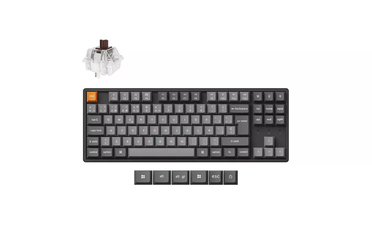 Teclado Keychron K8 Max ISO-ES RGB Hot-Swappable Switch Brown Backlight Aluminum