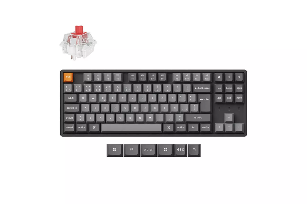 Teclado Keychron K8 Max ISO-ES RGB Hot-Swappable Switch Red Backlight Aluminum