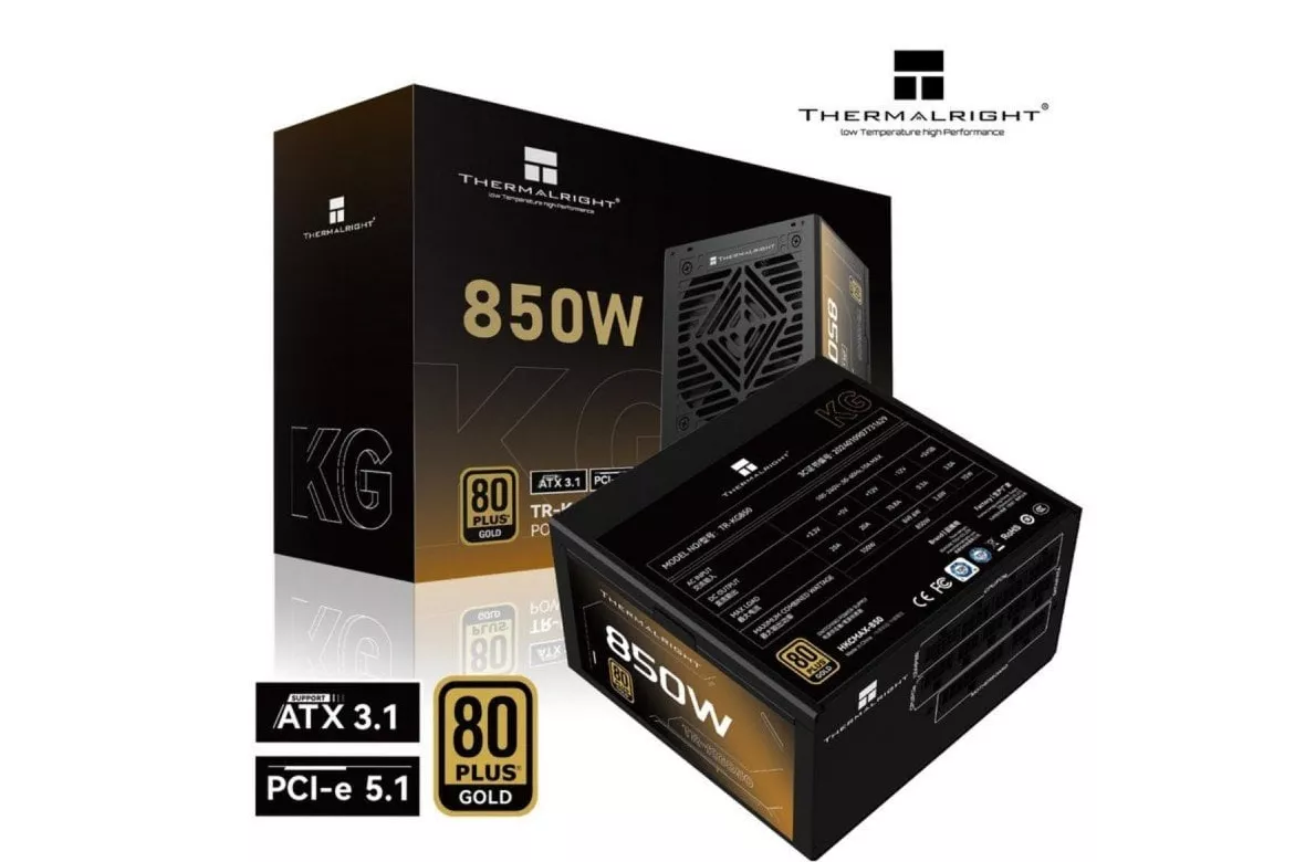 Fuente de Alimentación Thermalright 850W 80 Plus Gold Modelo KG-850 Full Modular ATX