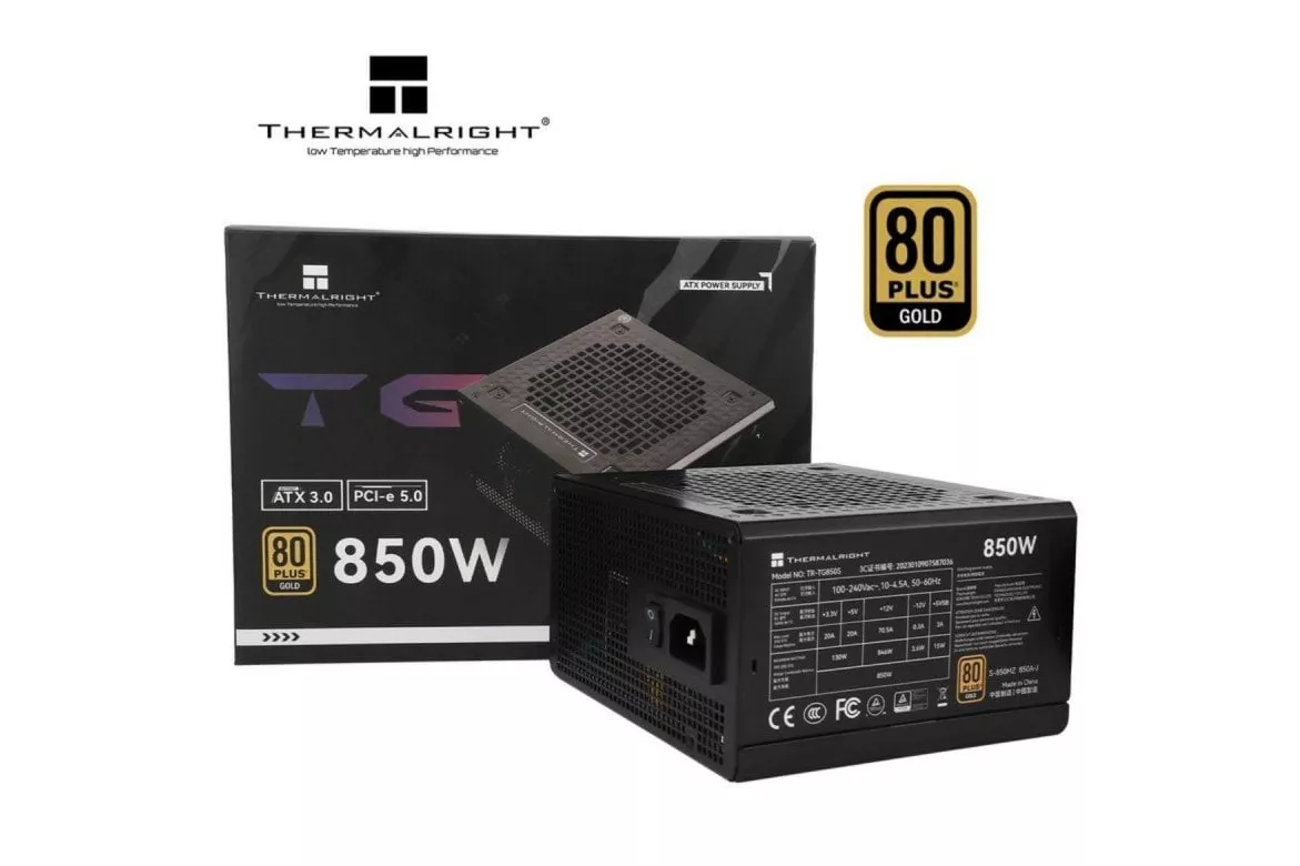 Fuente de Alimentación Thermalright 850W 80 Plus Gold TG-850S Protecciones Cableado Fijo