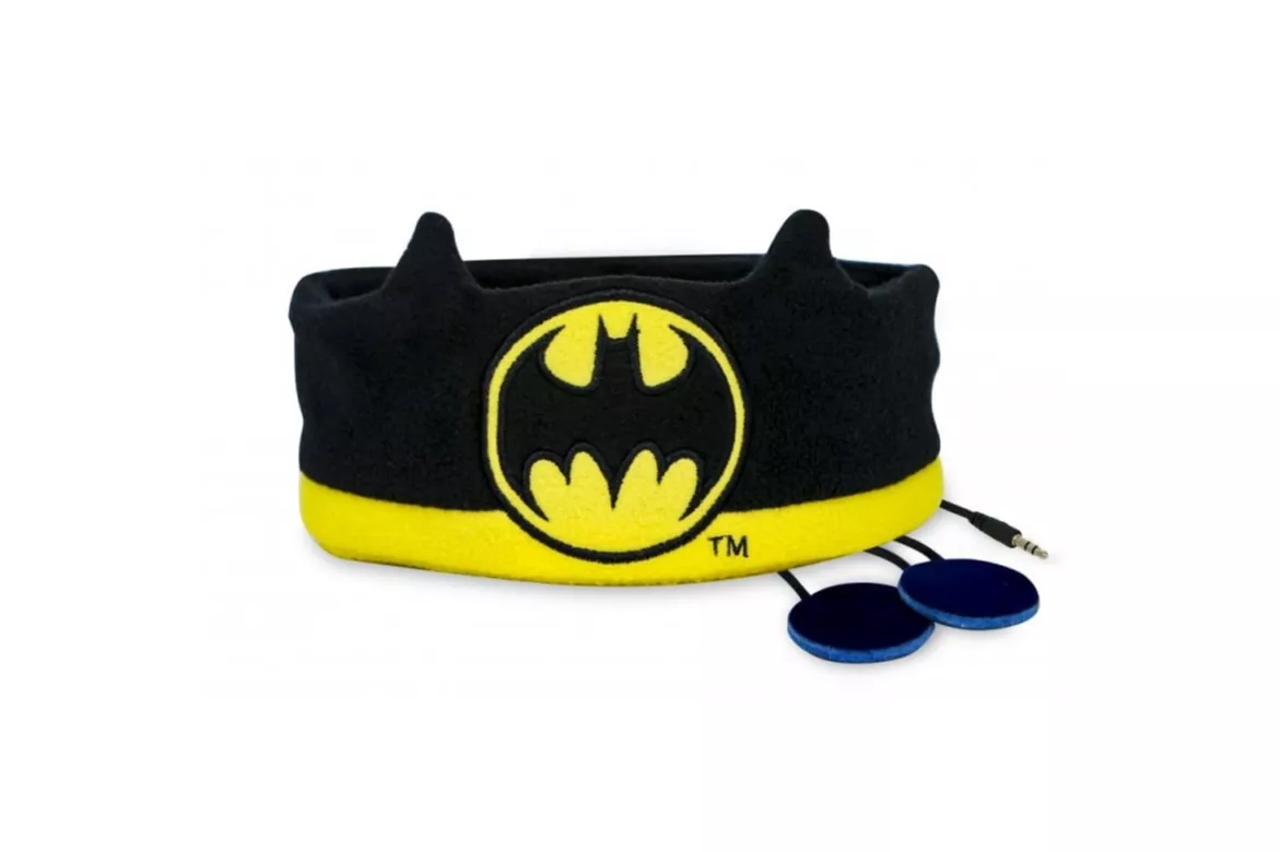 OTL Technologies Auriculares Infantiles Planos con Banda Ajustable Lavable Batman