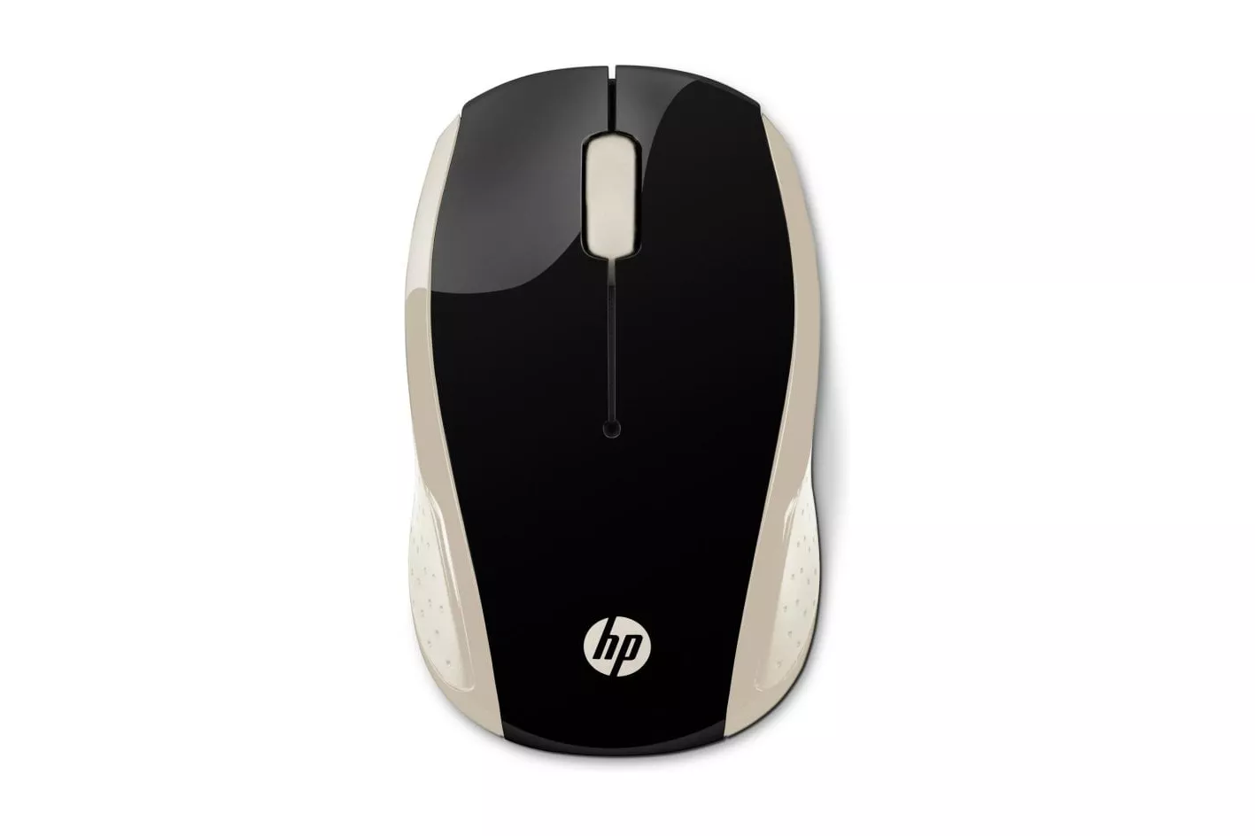 Ratón HP inalámbrico 1000 DPI ambidiestro negro oro pilas AAA