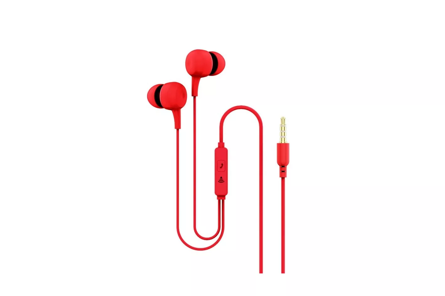 Ksix Auriculares Ergonómicos con Micrófono Rojos