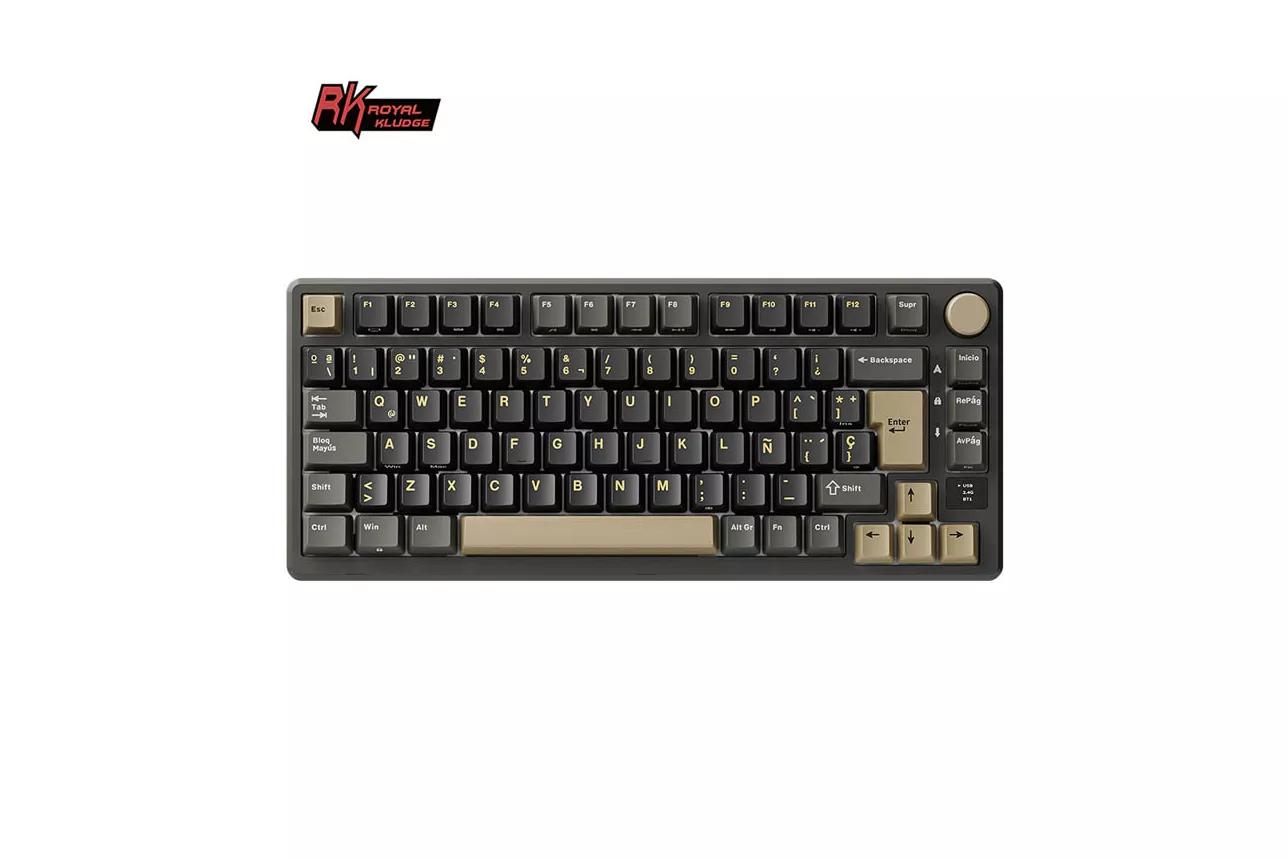 Teclado Gaming Royal Kludge RKM75 ISO-ES Hot-Swappable Switch Brown Wireless Phantom