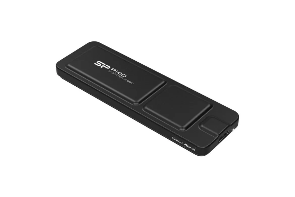 Disco Duro Silicon Power 512 GB SSD 1050 MB/s PX10 USB Tipo C Aluminio Negro