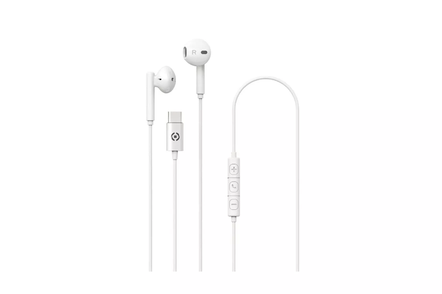 Auriculares Celly UP1100TYPECWH con cable USB-C Intraurales para llamadas y música blancos