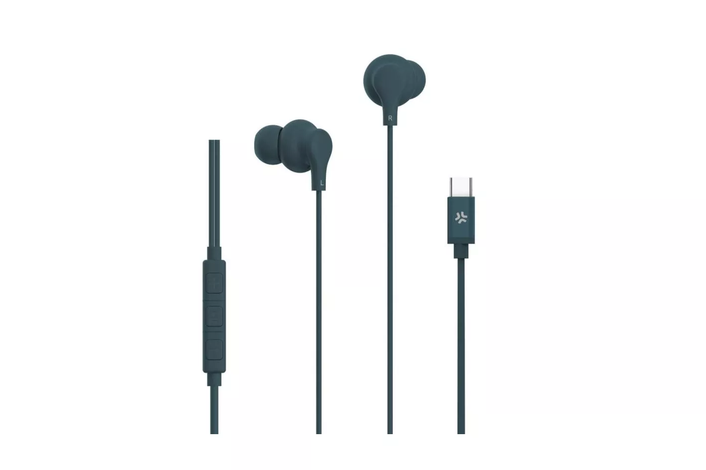 Auriculares Celly UP1600TYPECBL con cable USB-C para llamadas y música con micrófono integrados azul