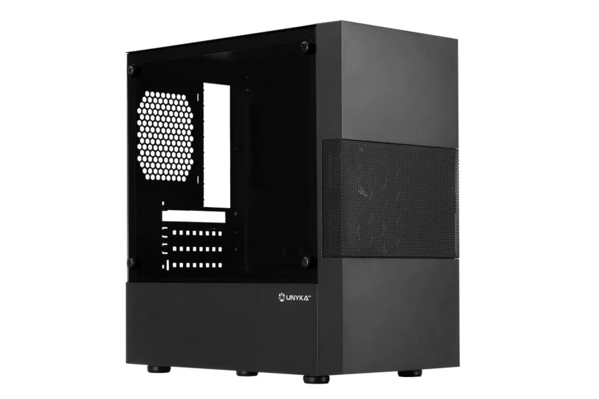 Caja UNYKAch Aero C25 Micro ATX Negra con Fuente ATX 500W y Panel Lateral de Cristal Templado