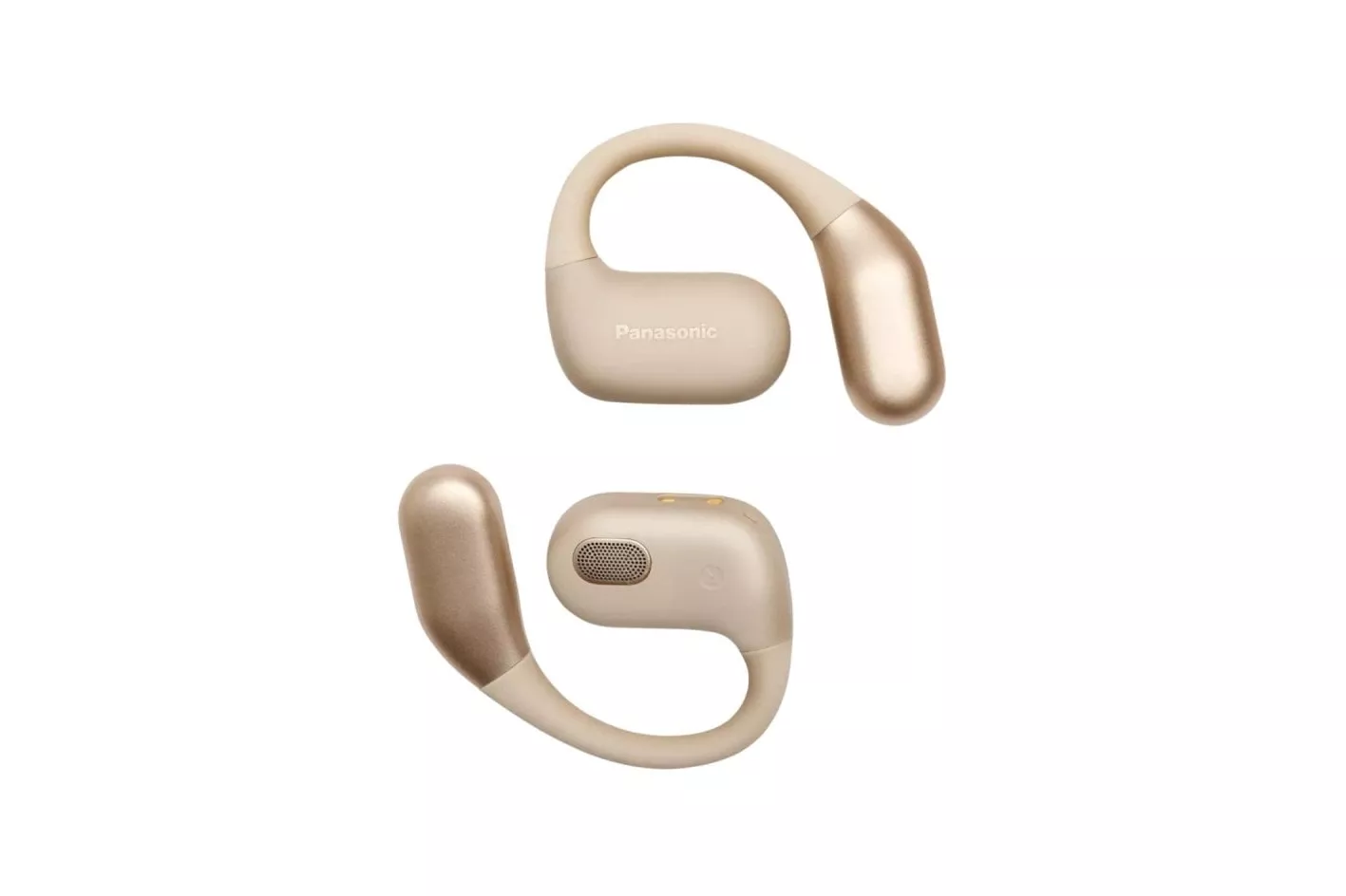 Auriculares Panasonic RB-F10DE inalámbricos Bluetooth con cancelación de ruido ENC, micrófono, resistencia al agua IPX4, diseño abierto beige